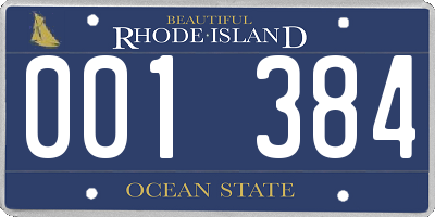 RI license plate 001384