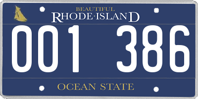 RI license plate 001386