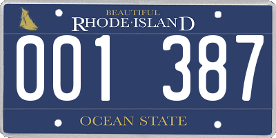 RI license plate 001387