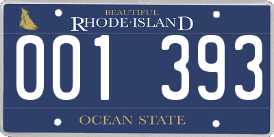 RI license plate 001393