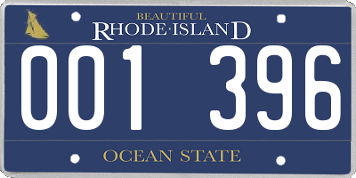 RI license plate 001396