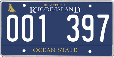 RI license plate 001397