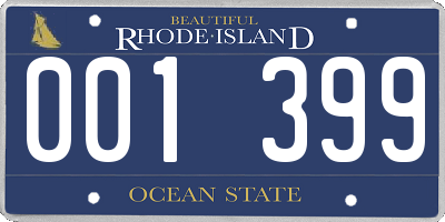 RI license plate 001399