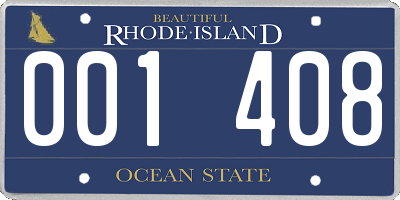 RI license plate 001408