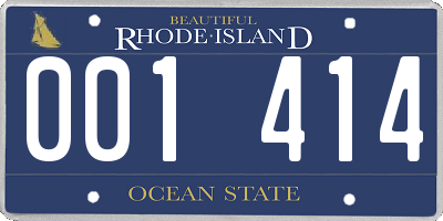 RI license plate 001414