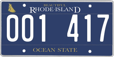 RI license plate 001417