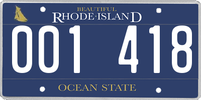 RI license plate 001418