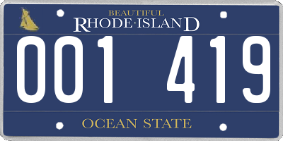 RI license plate 001419