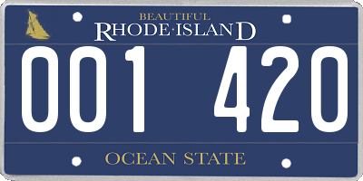 RI license plate 001420