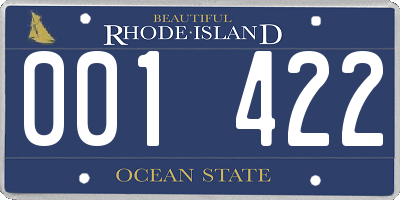 RI license plate 001422