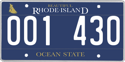 RI license plate 001430
