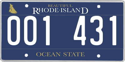 RI license plate 001431
