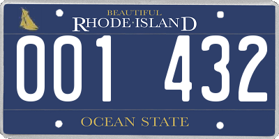 RI license plate 001432