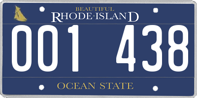 RI license plate 001438