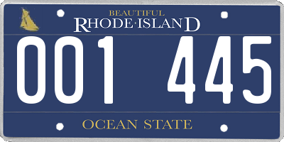 RI license plate 001445