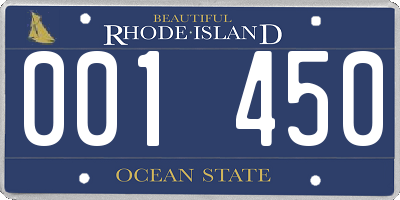 RI license plate 001450