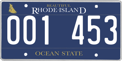 RI license plate 001453