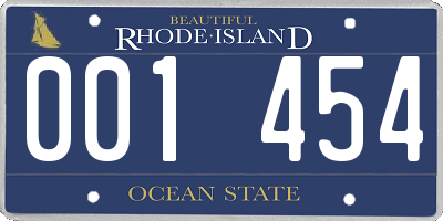 RI license plate 001454