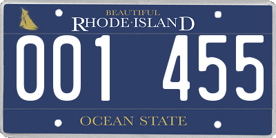 RI license plate 001455