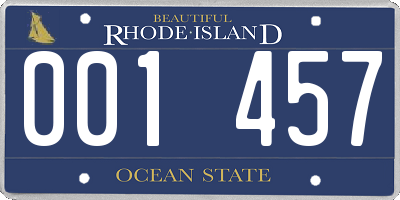 RI license plate 001457