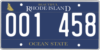 RI license plate 001458