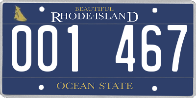 RI license plate 001467