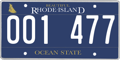 RI license plate 001477