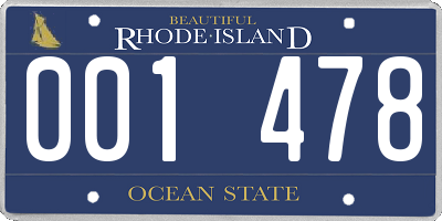 RI license plate 001478