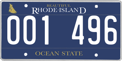 RI license plate 001496