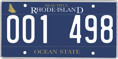 RI license plate 001498