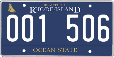 RI license plate 001506