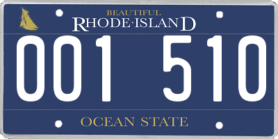 RI license plate 001510