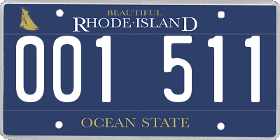 RI license plate 001511