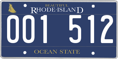 RI license plate 001512