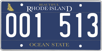 RI license plate 001513
