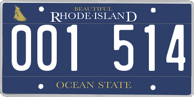 RI license plate 001514