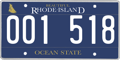 RI license plate 001518