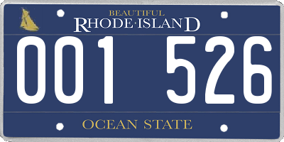 RI license plate 001526