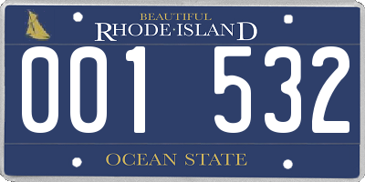 RI license plate 001532