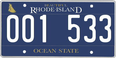 RI license plate 001533