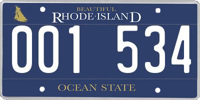 RI license plate 001534