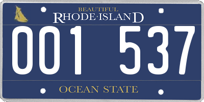 RI license plate 001537