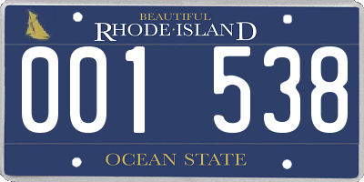 RI license plate 001538