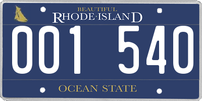 RI license plate 001540