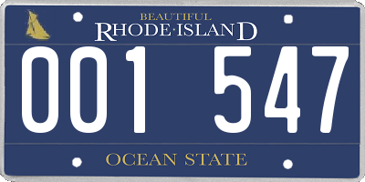 RI license plate 001547