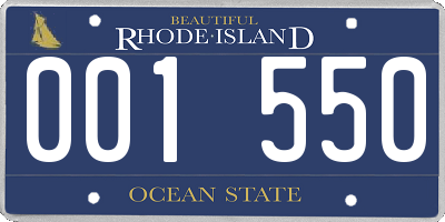 RI license plate 001550