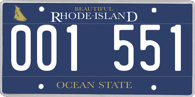 RI license plate 001551