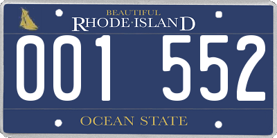 RI license plate 001552