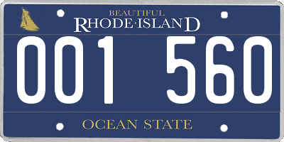 RI license plate 001560