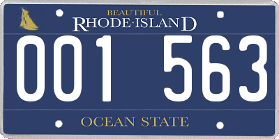 RI license plate 001563